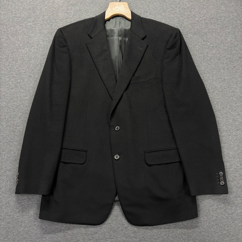 Corneliani Suit Jacket Mens 54R Pure Cashmere Black Two Button Notch Lapel ITALY